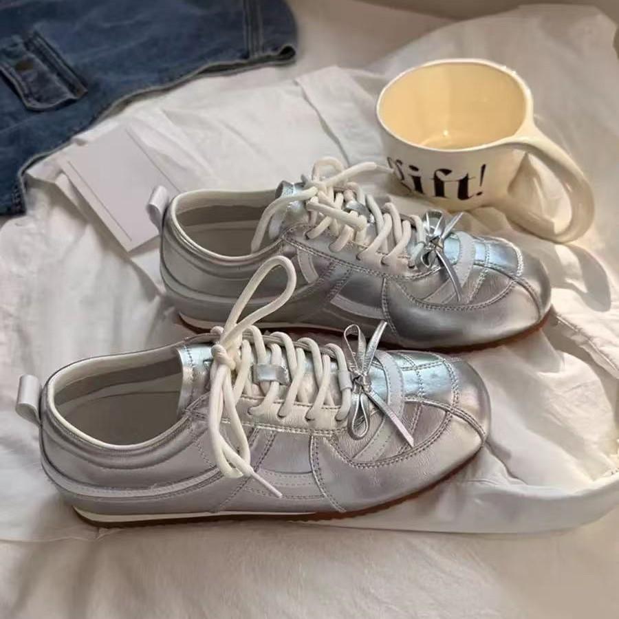 Silver Mary Jane shoes lazy single shoes soft sole not tired feet new inner height increase 3.5cm ballet training shoes