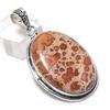 Asteroid Jasper Gemstone 925 Sterling Silver Jewelry Pendant 2.13"