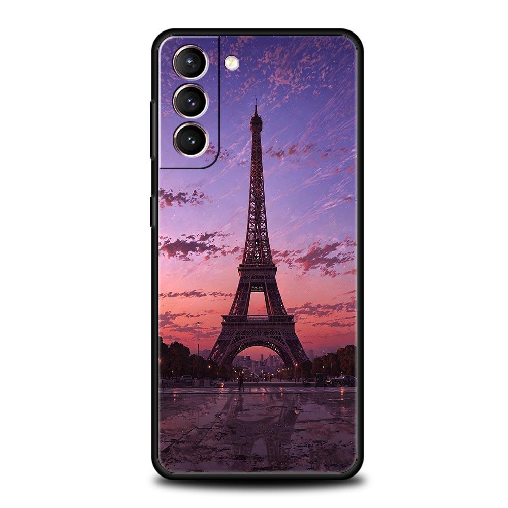 Красный зонт Эйфелева башня Мягкий чехол для телефона для Samsung Galaxy S25 Edge S24 Plus S23 FE S22 S21 S20 Ultra 5G S10 Защитный чехол