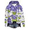 Women's Hooded Long Sleeve Christmas Printed Flannel Top Hooded Sweatshirt