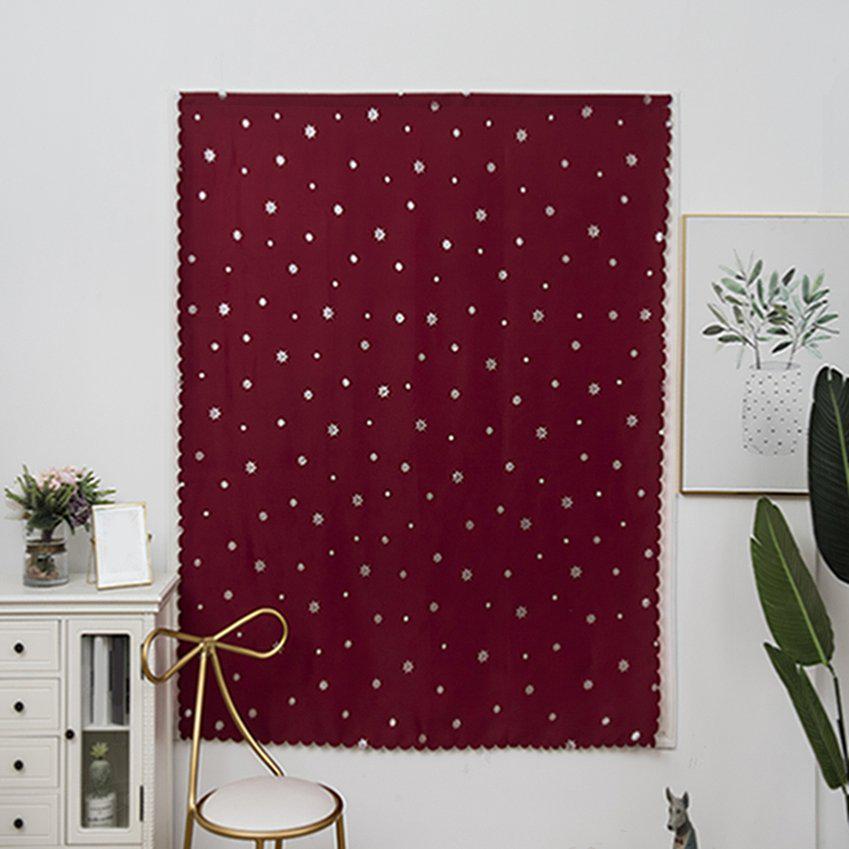 1Pc Snowflake Print Curtains Window Curtain Portable Polyester Bedroom Home Decoration