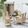 VidaXL Garden Dining Set and Cushions 7 Pcs Beige Poly Rattan, Dining Set 3157572
