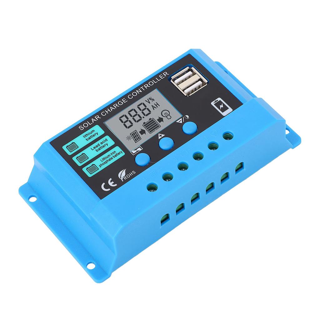 Фотоэлектрический контроллер заряда солнечной батареи 12/24 В, адаптивный ЖК-дисплей с низким собственным потреблением, ШИМ-контроллер солнечной батареи, регулятор солнечной панели