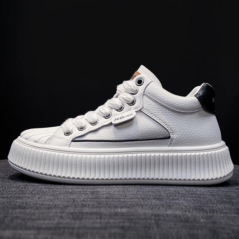 Туфли женские белые на платформе из натуральной кожи 2025 года, новые, универсальные, подходящие по цвету, повседневные, спортивные, с изголовьем для кровати