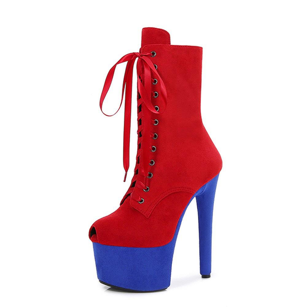 Сексуальные супервысокие сапоги 17 см с открытым носком, для танцев на пилоне, на высоком каблуке, для ночного клуба, модель подиумной обуви на платформе