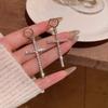Zircon Crystal Cross Earrings Gothic Ear Accessory Personalized Crucifix Dangle Earring  Gift