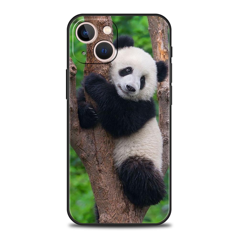 Роскошный мягкий чехол из ТПУ для iPhone 17 Air 16E 16 11 15 14 Pro MAX 12 13 7 8 Plus X XR XS SE 2022 Чехол панда
