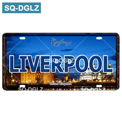 [SQ-DGLZ] Europ City 15x30см Жестяная вывеска Винтажная металлическая вывеска Декор стены бара Домашний декор Картина Таблички Арт-постер