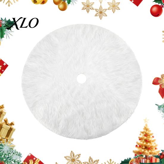 Decorative Tree Stand Cover for Xmas Party 24/30/36 Inch White Faux Fur Christmas Skirt, Soft Fluffy Plush Large Skirt Villa Hotel Lobby Base