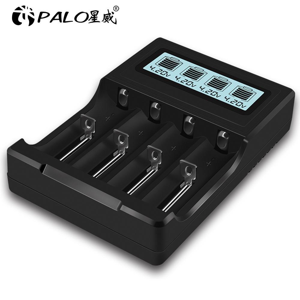 Умное зарядное устройство USB с 4 слотами, ЖК-дисплей для аккумулятора 3,7 В 14500, 18650, 26650 и т. д.