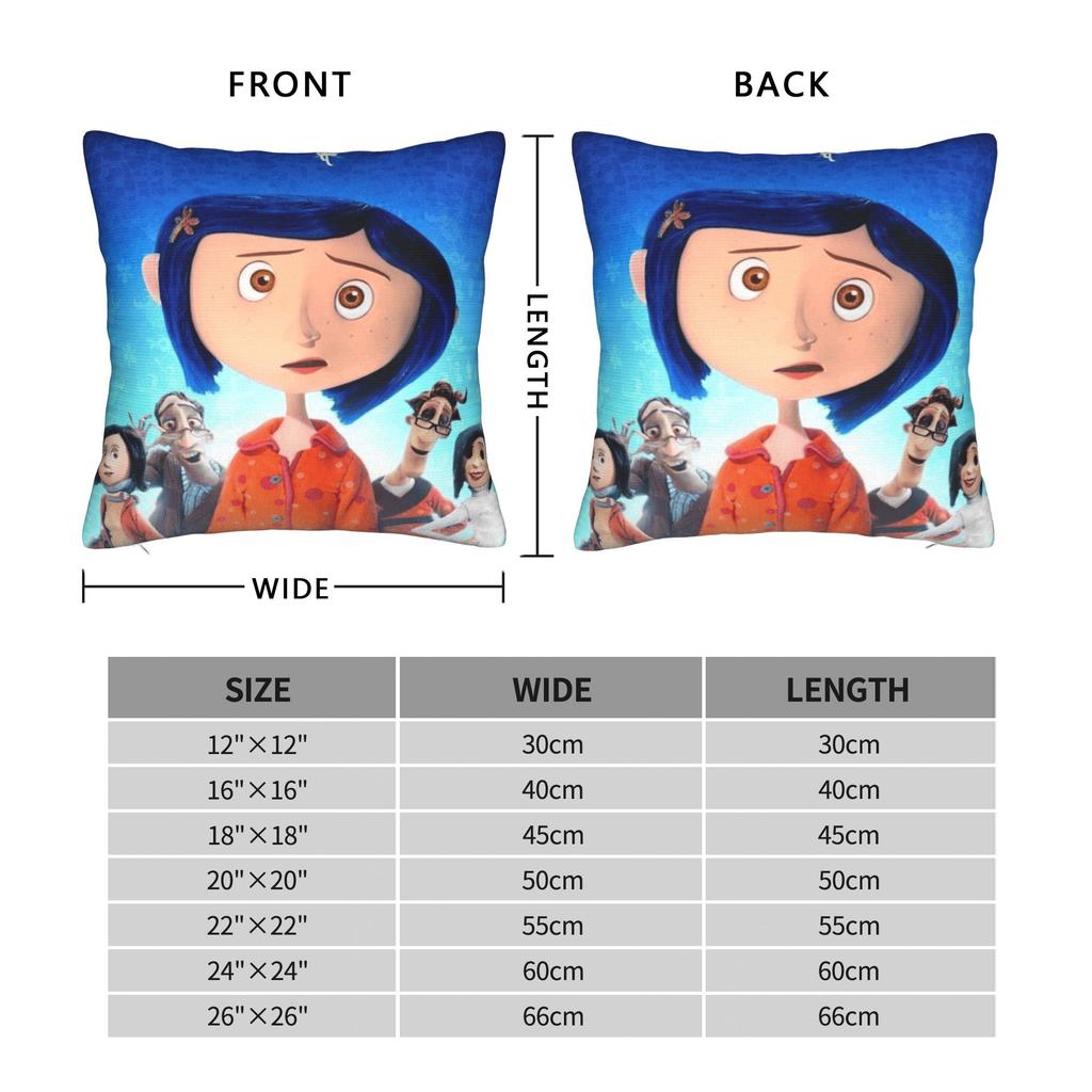 Horror Cartoon C-Coraline Pillow Case Graphic Pillow Cover For Sofa Home Decoration Fashion Pillowcases