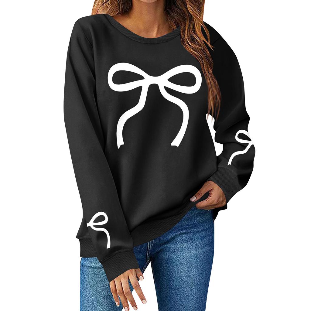 Women Tops Women's Long Sleeve Sweatshirt Casual Crewneck Loose Fit Pollover Fleece Tops