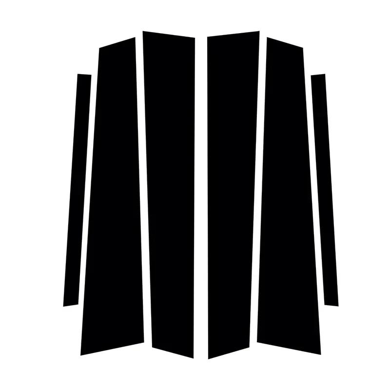 6PCS For BMW 5 Series F10 F11 F07 2010 2011 2012 2013-2016 Glossy Black Pillar Posts Window Door Column B C Sticker Cover Trim
