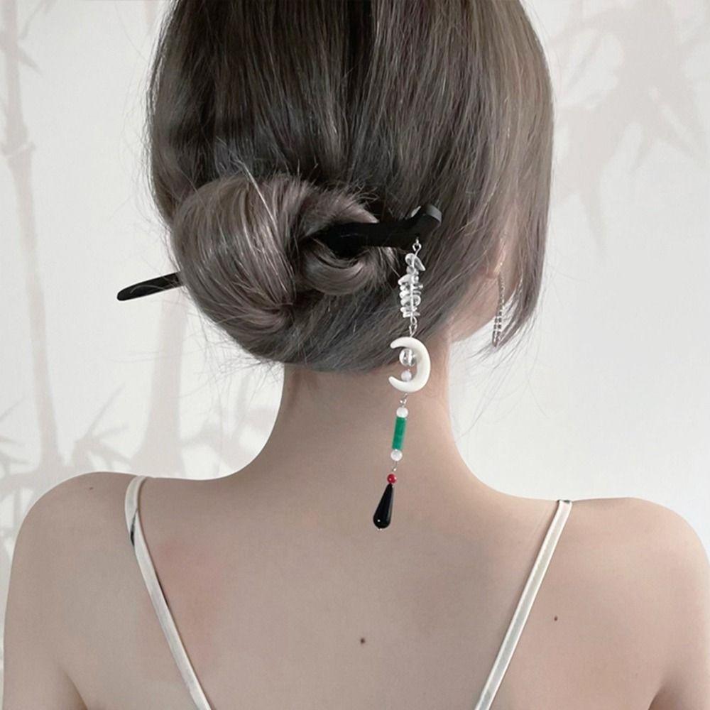Devil Hetian Jade Ancient Style Hairpin Ancient Headwear Chinese Style Headwear Hanfu Hair Sticks