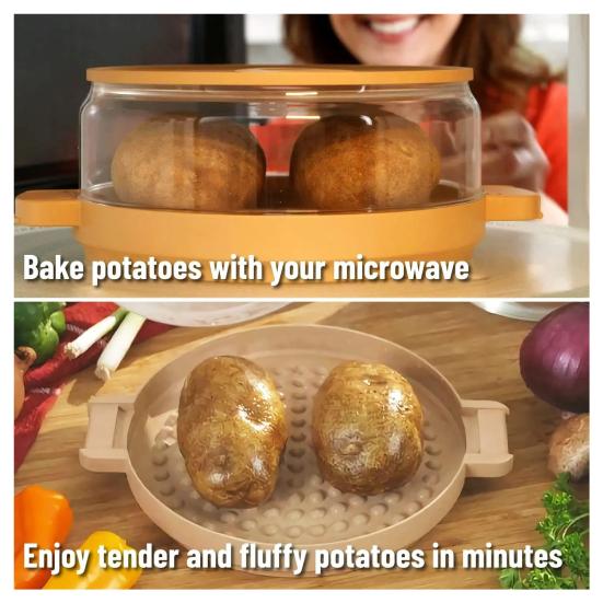 Microwave Potato Steamer for Cooks Tender Fluffy Potatoes BPA-Free Bacon Potato Cans Evenly Cooked Potato Pot Versatile Baking Potatoes Cooker