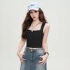 Summer Solid Color Versatile Sleeveless Tight Fitting Short Vest