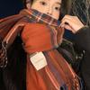 Christmas Vibe Scarf Women's Winter Retro Imitation Cashmere Plaid Shawl Red Couple Warm Scarf