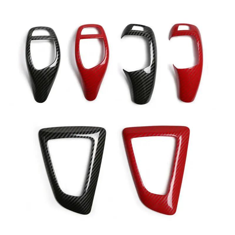 For BMW 1 2 3 4 5 6 Series F10 F18 F20 F21 F22 F23 F30 F31 F32 F35 Carbon Fiber Style ABS Gear Shift Knob Panel Cover Trim Frame