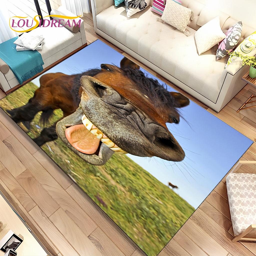 3D животных Pentium Fine Horse Коврик большой, ковер для гостиной, спальни, дивана, коврик для украшения, детский нескользящий напольный коврик