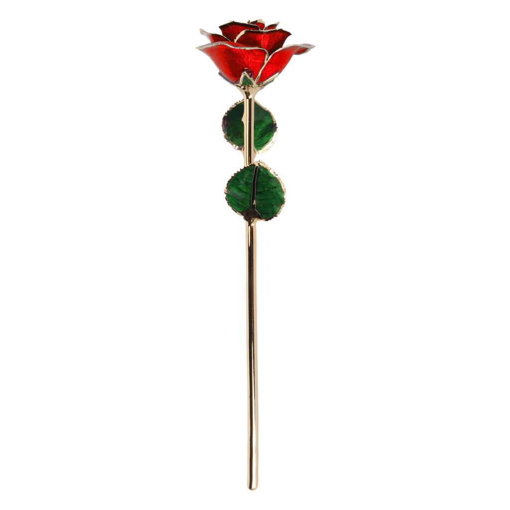 Preserved Rose 24K Gold Plated Bright Luster Rich Details Exquisite Gold Dipped Rose for Birthday