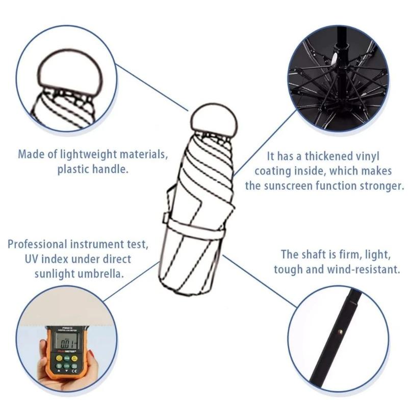 Пятислойный зонт для дождя и солнца, зонт-капсула для защиты от солнца, ультралегкий карманный солнцезащитный козырек