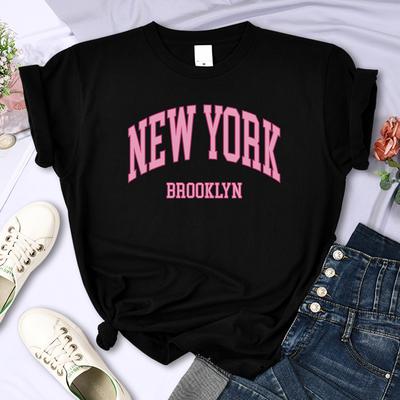 Женская футболка с принтом New York Brooklyn, винтажная математическая футболка с коротким рукавом, летние дышащие футболки, модные повседневные женские топы