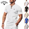 Embroidered New Summer Men's Loose Waffle Golf Breathable Simple Light Luxury Casual Personalized Short Sleeve