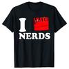 Смешные футболки I Love Nerds, 100% хлопок, мужские, женские, модный принт, свободный оверсайз, уличная одежда, хип-хоп, унисекс