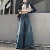 Plus Size Spring/Autumn Casual Flared Wide-Leg Jeans - Korean & Hong Kong Style for Women