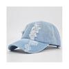 Do old washed cotton denim baseball cap with holes baseball cap simple light board peaked cap one piece