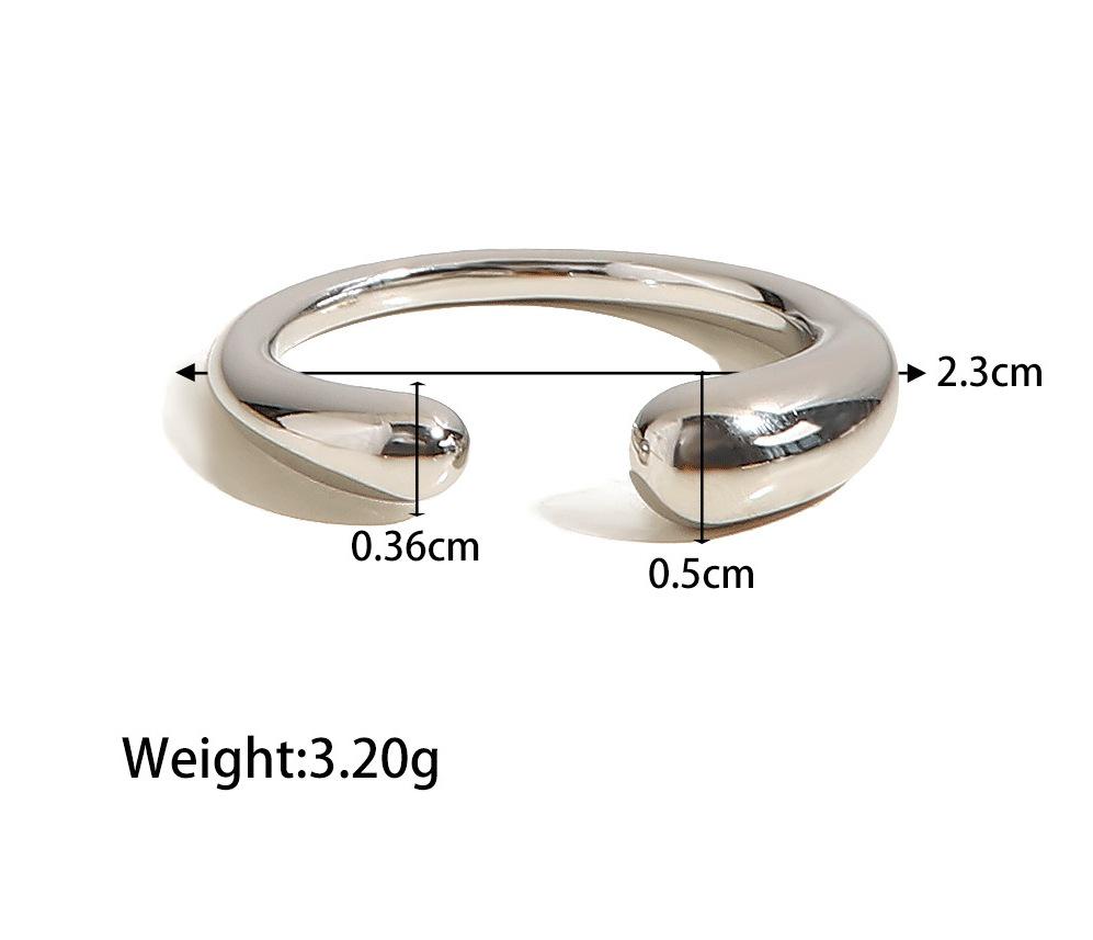 Регулируемое кольцо из нержавеющей стали в форме капли воды, неправильной формы - Европейский и американский холодный стиль