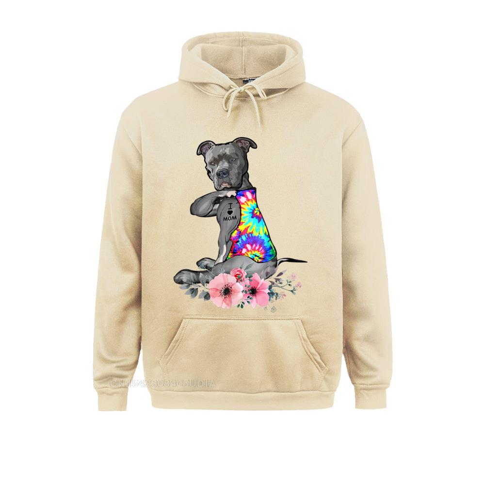 Pitbull Dog Tattoo I Love Mom, подарок на день матери, толстовки с капюшоном, забавные толстовки унисекс с длинными рукавами, лето/осень, одежда с принтом