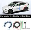 Для Tesla Model Y 2021-2024 Комплект уплотнительных лент дверей Звукоизоляционная резиновая уплотнительная лента для Model 3 Комплект уплотнений средней стойки Снижение шума