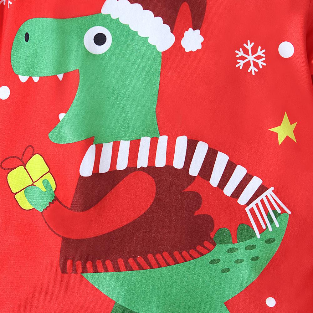 Рождественский Санта-Клаус, олень, динозавр, детская рубашка и брюки, пижамный комплект из 2 предметов для 2-7 лет