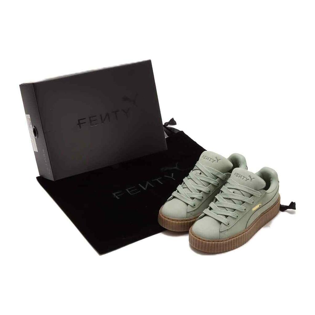 396813-02 Fenty Puma Creeper Phatty Замша Зеленый Туман Puma Золотой Резина (Мужской)