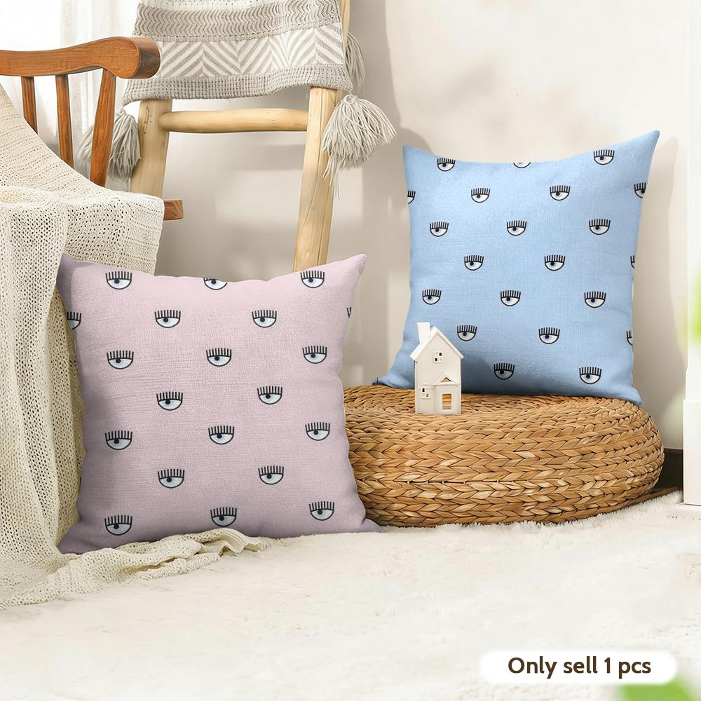 CChiara FFerragni Cushion Cover Natural Linen Organic Fabric DoubleSided Printing Couch Pillow Covers Home Decor
