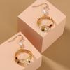 Bisaer Exquisite Elegant Imitation Pearls Circle Stud Earrings for Women Jewelry