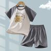 Kids Summer A Class Seamless Tencel Lyocell Short Sleeve Pajama Set For Boys And Girls Toddler And Children Home Wear