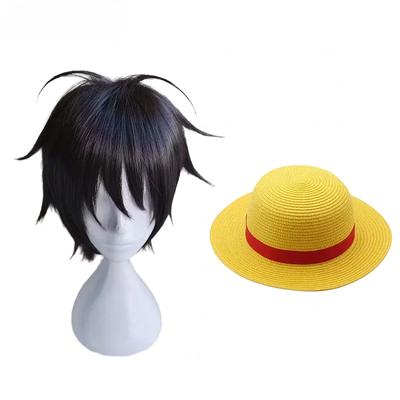 Аниме Манки Д. Короткий черный парик для косплея Луффи, термостойкий синтетический парик