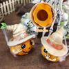 2Pcs Halloween Pumpkin Resin Figurine Horror Hat Ghost Craft Home Decoration Pumpkin Garden Statue for Home Living Room Outdoor