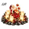 Festive Soft Furnishing Gifts Christmas Flameless Candle Resin Ornament with LED Light Santa Angel Bear Ornaments Led Lights Bird Tabletop