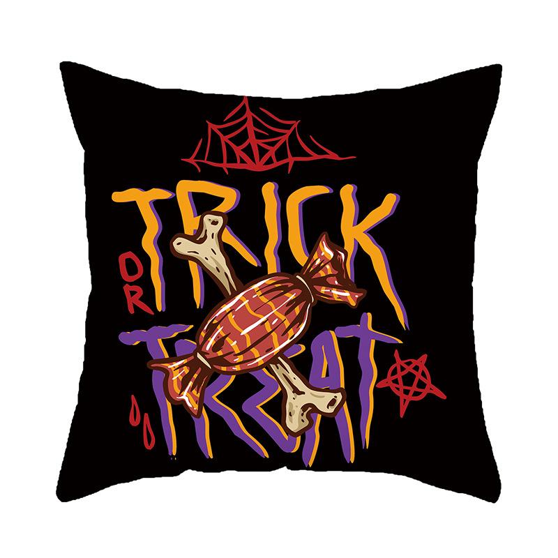 New Halloween Decorative Pillow Pillow Cover Black Skull Letters Bedside Cushion Pillow Cover