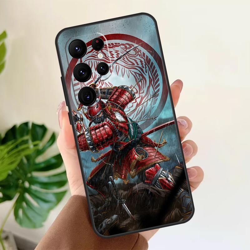 Japan Ninja Samurai Red Sun Soft Case For Samsung Galaxy S21 S22 S23 S24 S25 Ultra S9 S10 Plus S20 FE S24 FE Phone Cover