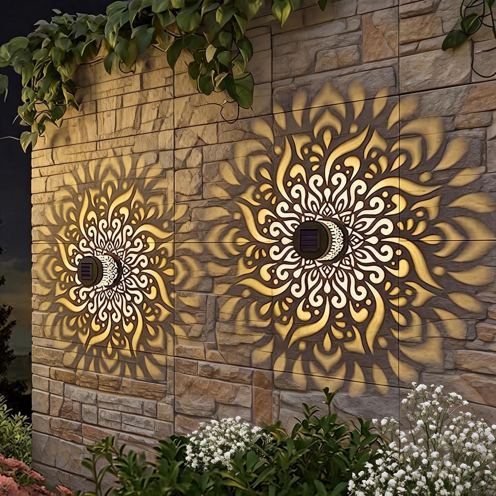 Sunshine Metal Mandala 10 Lumen Set 1pcs - Garden Courtyard Terrace Warm Color Waterproof IP55 Exterior Decoration