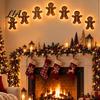 Christmas Atmosphere Ambient Light 7PCS Wooden Wall Lights, Warm LED Backlight Glowing Silhouette Decorative Elk Figures Pendants, Rustic Style
