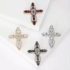 Fashion Retro Cross Rhinestone Brooch Internet Celebrity Explosion Personalized Suit Coat Temperament Sweater Accessories