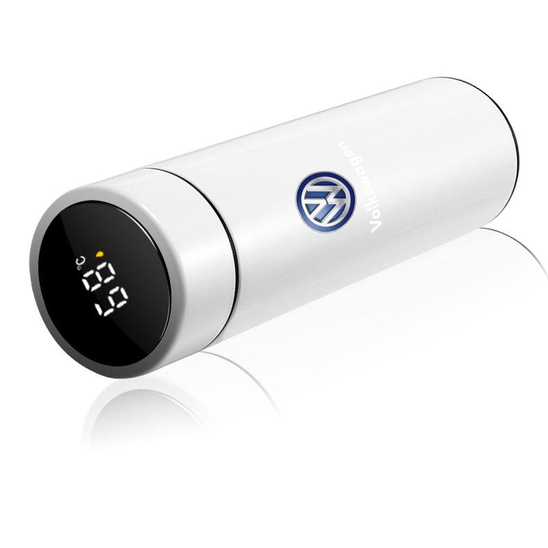 500ml Stainless Steel Car Emblem Intelligent Temperature Cup Coffee Cup For VW Polo Golf Jetta Beetle CC Tiguan Touran Passat MK7 MK5 B5 B6