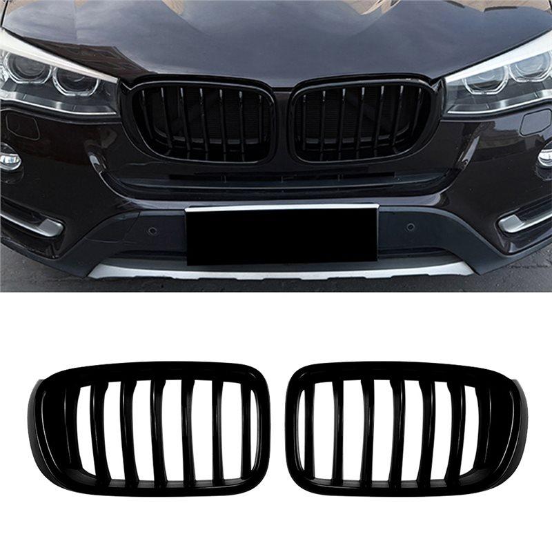 Durable-Car Front Kidney Grill Air Intake Grille Front Hood Grill Single Line Grille For BMW X3 F25 X4 F26 LCI 2014-2017