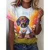 Летняя мода женская футболка забавный принт с животным принтом 3D печать с коротким рукавом топы для девушки свободный повседневный свободный оверсайз одежда для улицы