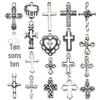 Vintage Silver Cross Pendant for Jewelry Making